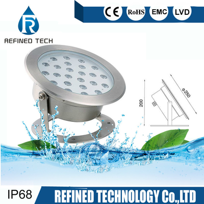Lumières d'eau du fond de l'acier inoxydable RVB de RoHs, IP68 sous la lumière de trace d'eau