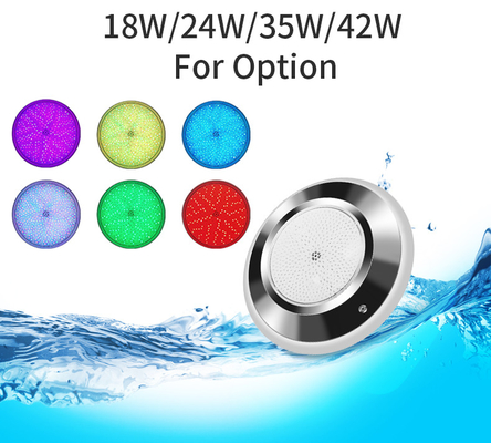 Lumière Inox imperméable 316L 12V 18W de piscine du changement de couleur IP68 RVB LED