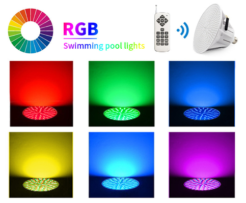 Ampoule à télécommande 12V 35W 18W SMD2835 de piscine de RVB LED imperméable